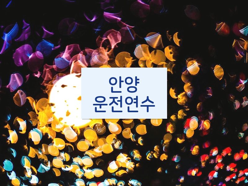 안양운전연수 후기