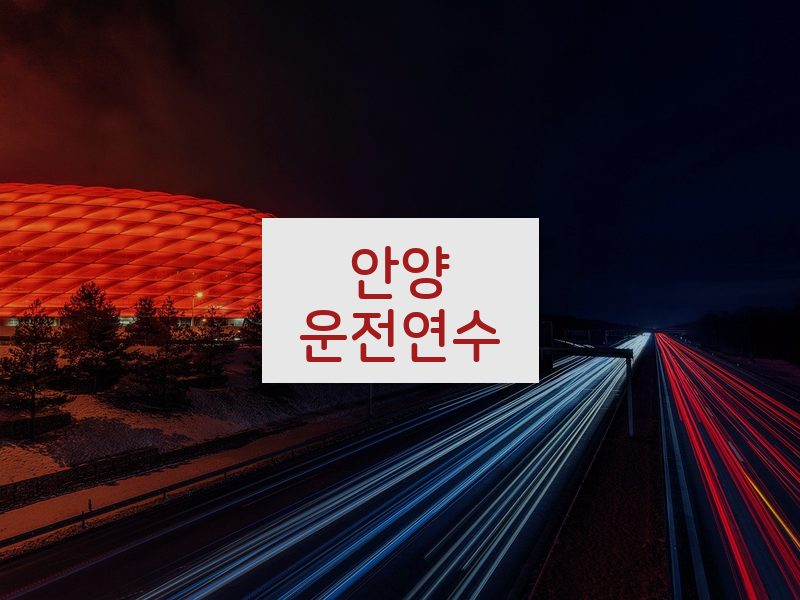 안양운전연수 후기
