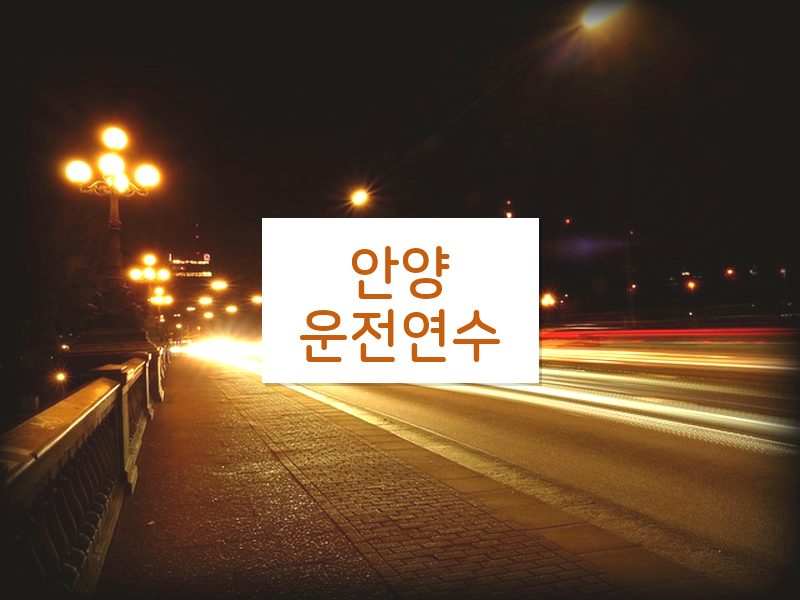 안양운전연수 후기