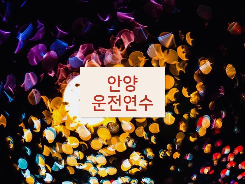 안양운전연수 후기