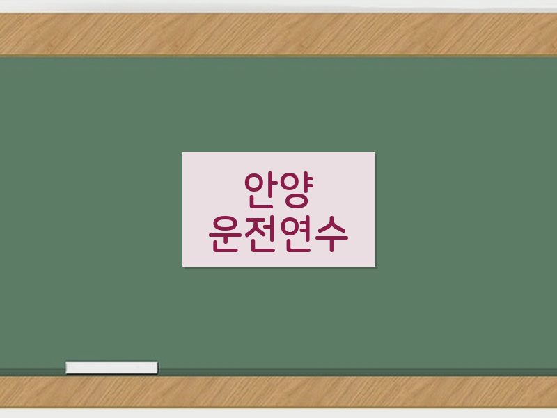 안양운전연수 후기