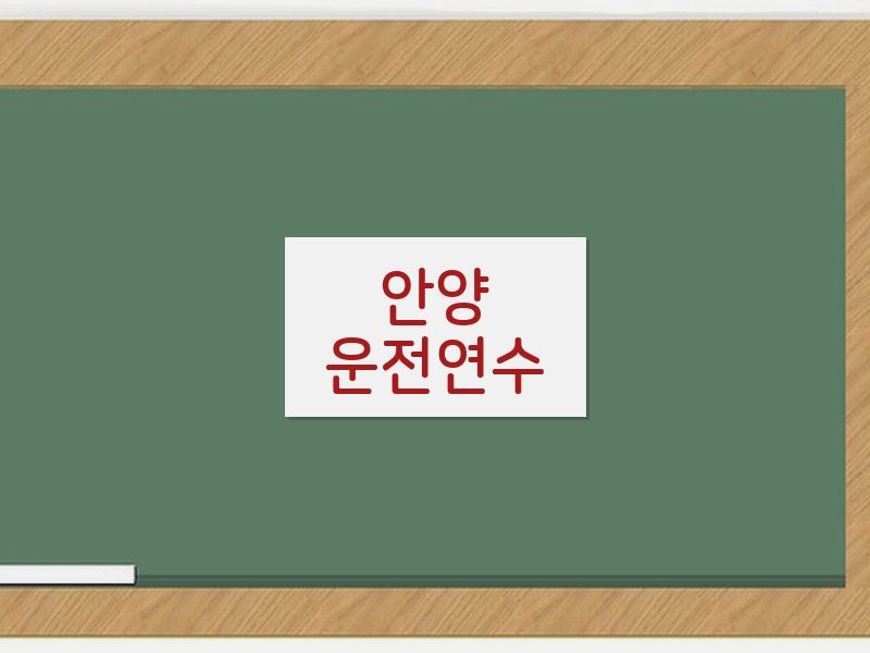 안양운전연수 후기