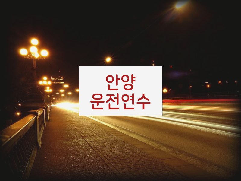 안양운전연수 후기