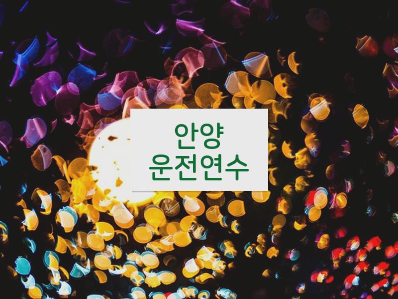안양운전연수 후기