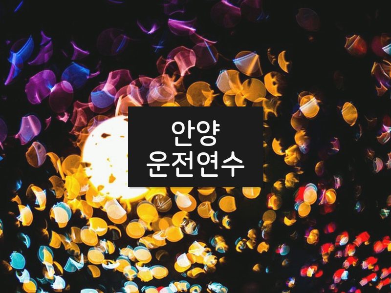 안양운전연수 후기