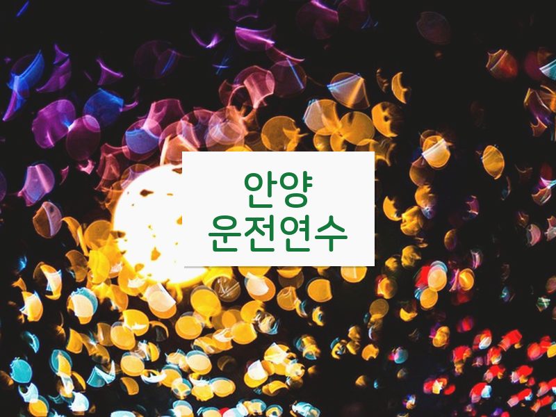 안양운전연수 후기