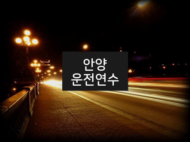 안양운전연수 후기