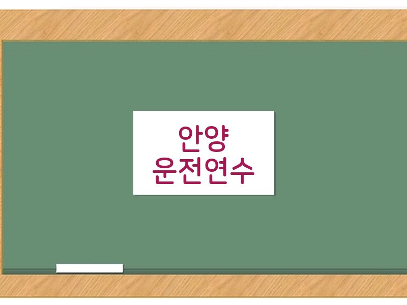 안양운전연수 후기