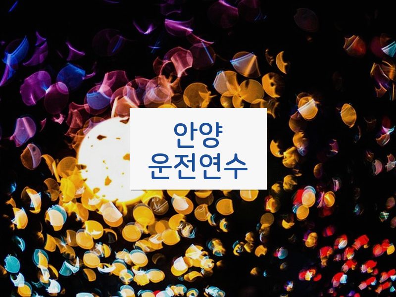 안양운전연수 후기