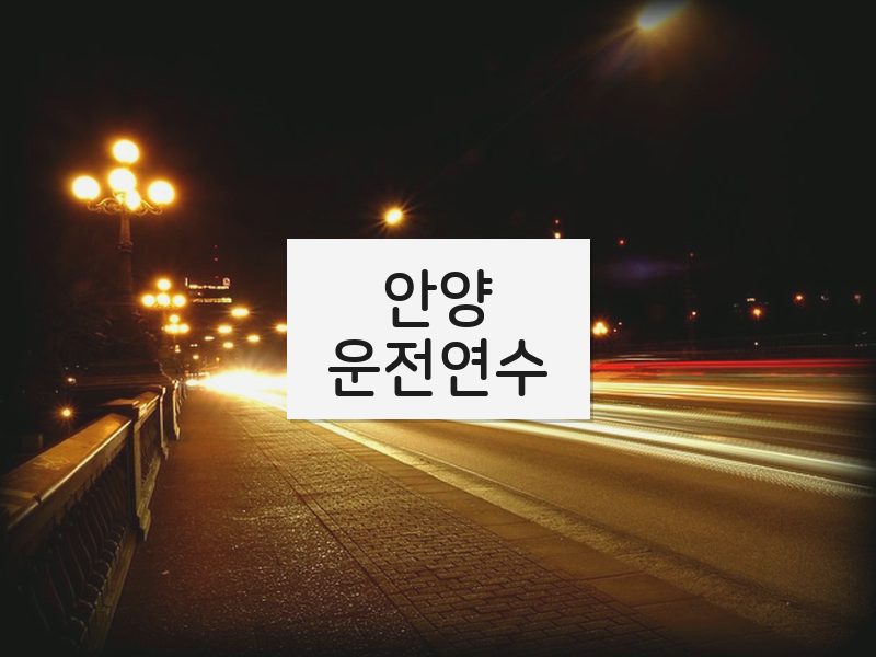 안양운전연수 후기