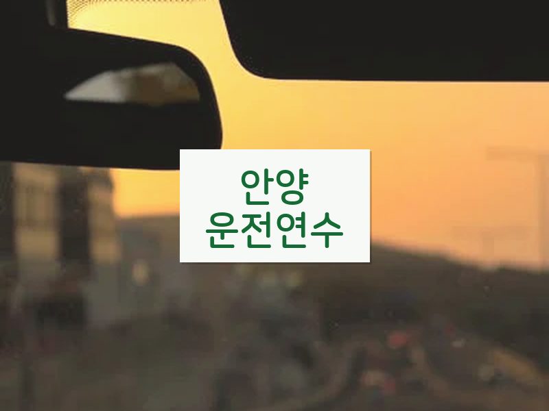 안양운전연수 후기
