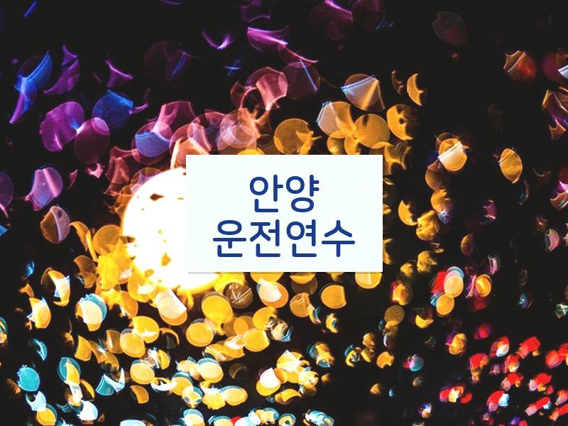 안양운전연수 후기