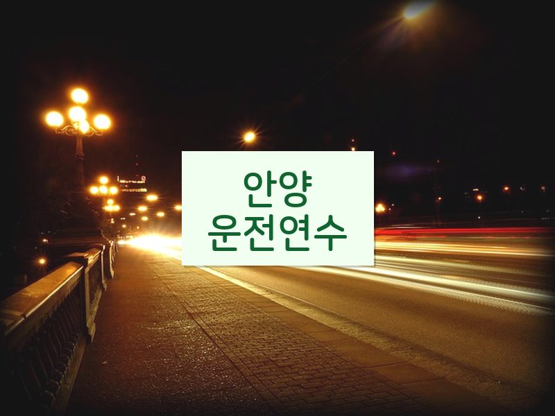 안양운전연수 후기