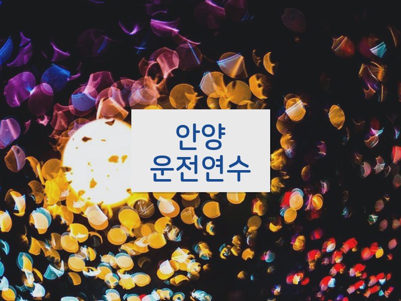 안양운전연수 후기