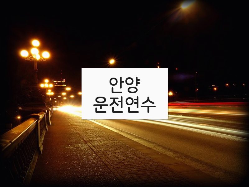 안양운전연수 후기