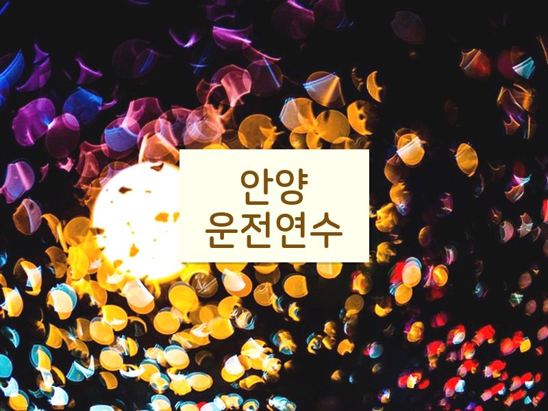 안양운전연수 후기