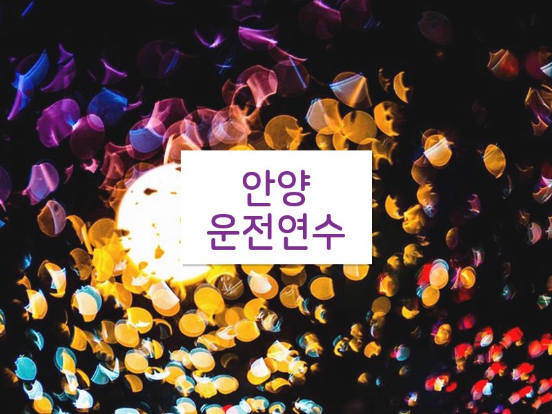 안양운전연수 후기
