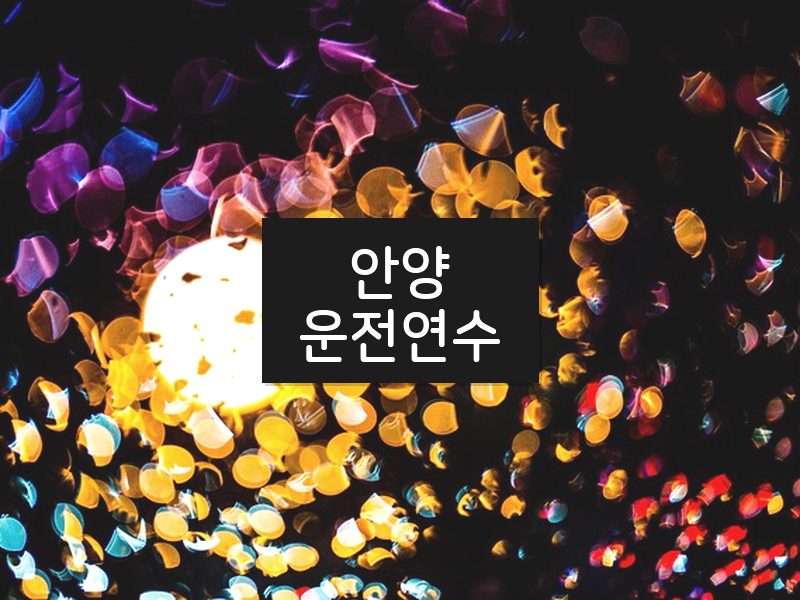 안양운전연수 후기
