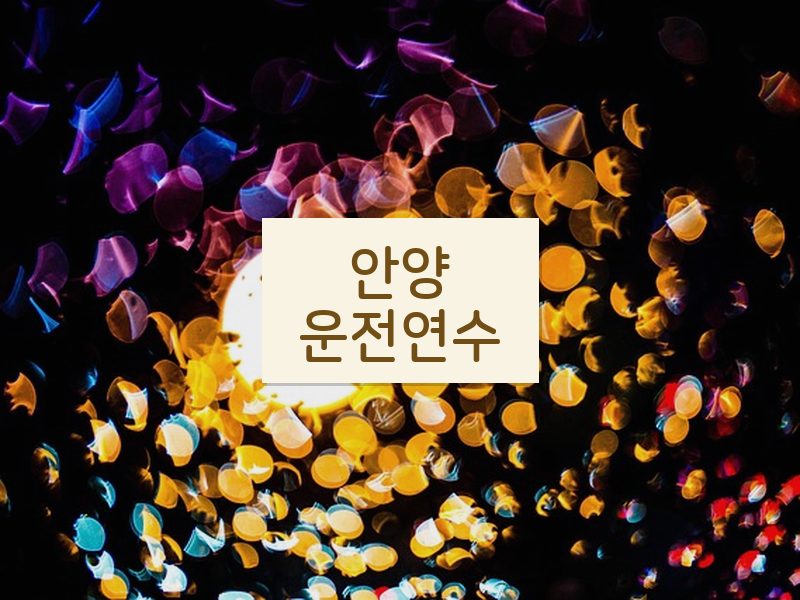 안양운전연수 후기